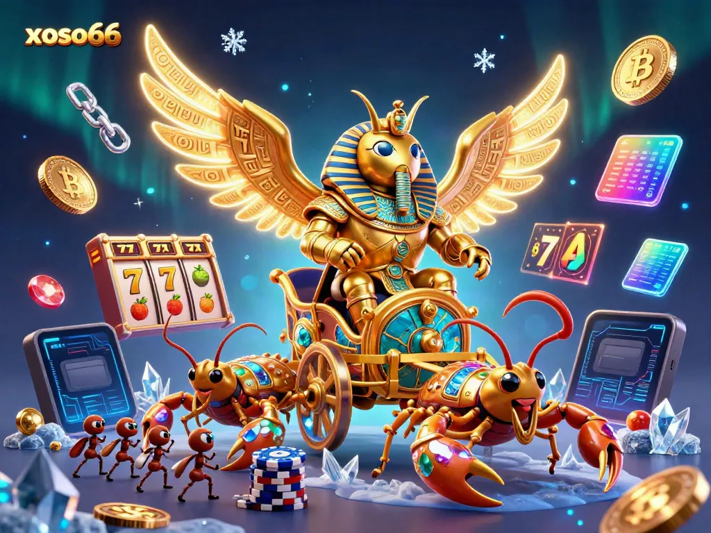 Experience the thrilling slots action with xoso66 in a vibrant 3D digital casino illustration.