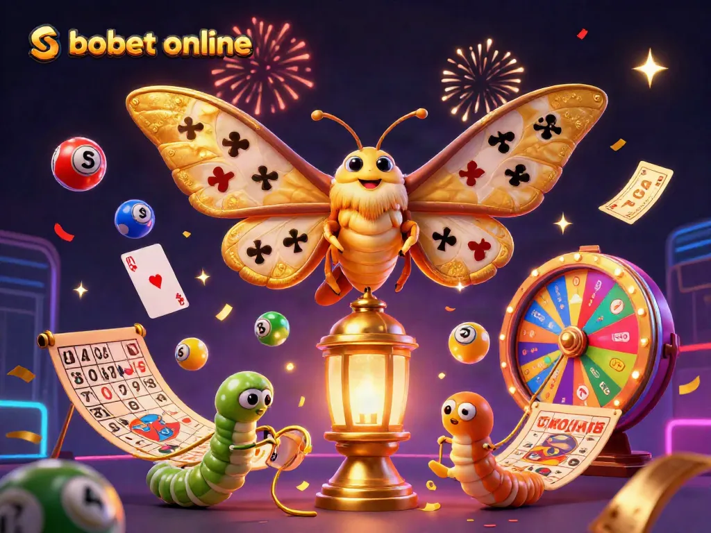 Experience sbobet online with a vibrant 3D illustration showcasing interactive gambling elements and joyful gaming atmosphere.