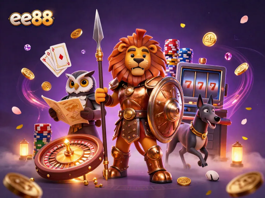 Experience thrilling gameplay with ee88's vibrant casino scene and vivid characters.