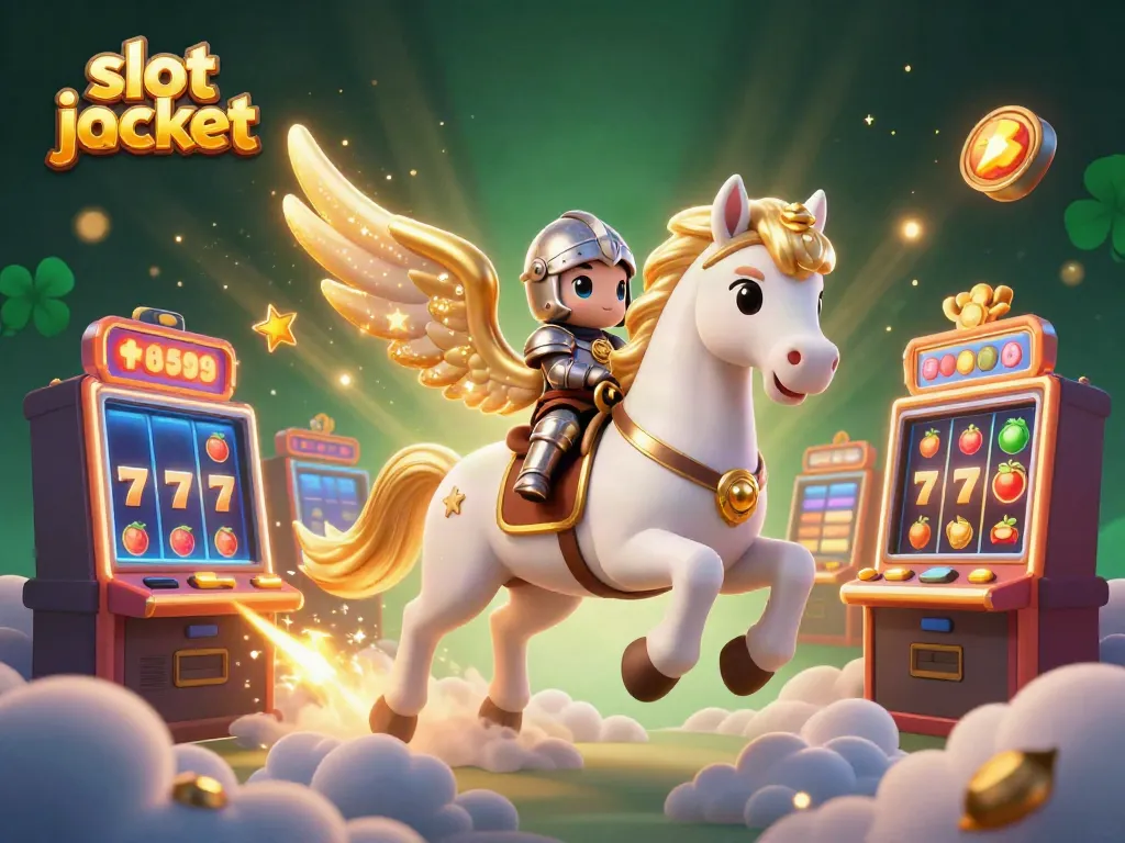 Experience the thrill of slot jackpot gaming with colorful slot machines and celestial characters.