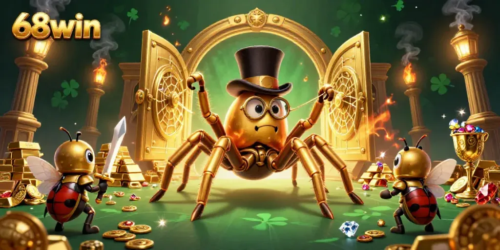 Experience thrilling moments at 68win with this vibrant casino-themed illustration.