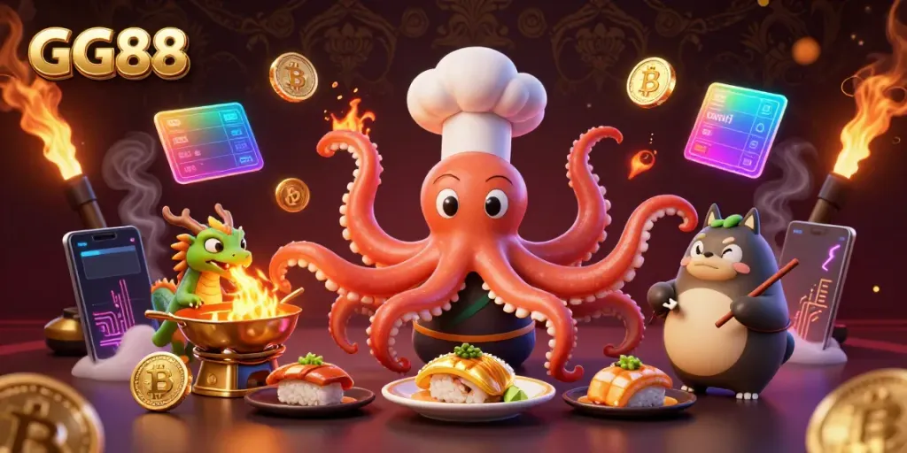 Experience the excitement at GG88 with vibrant characters and thrilling gaming elements in a dynamic scene.